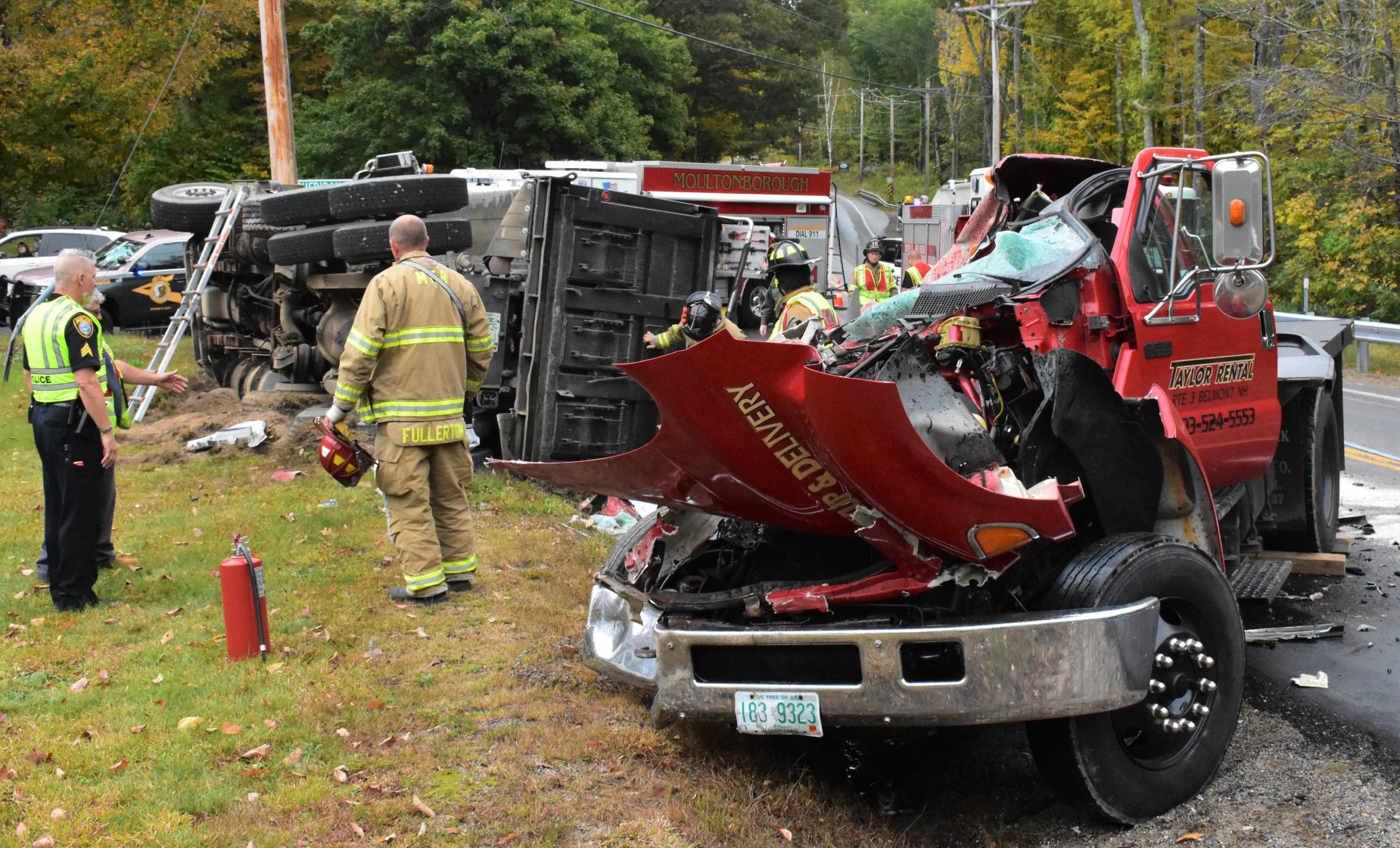 Truck crash in Moultonborough